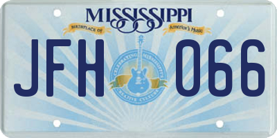 MS license plate JFH066