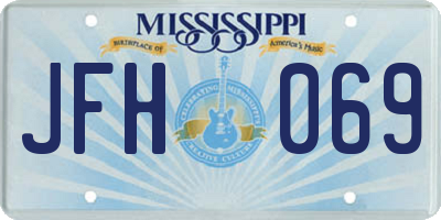 MS license plate JFH069