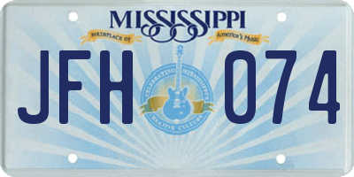 MS license plate JFH074