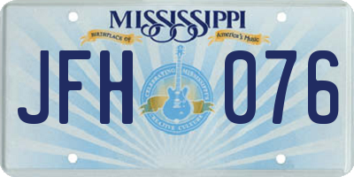 MS license plate JFH076