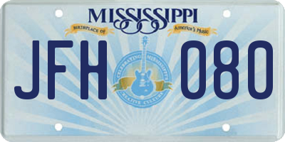 MS license plate JFH080