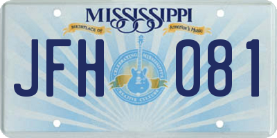 MS license plate JFH081