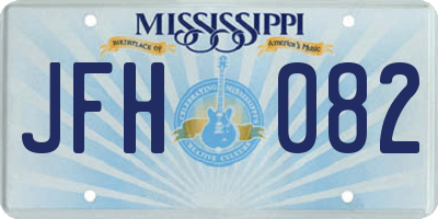 MS license plate JFH082