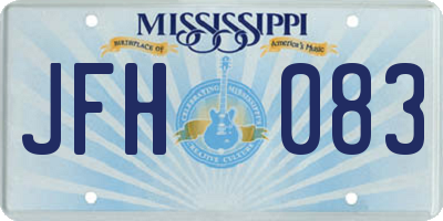 MS license plate JFH083