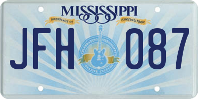 MS license plate JFH087