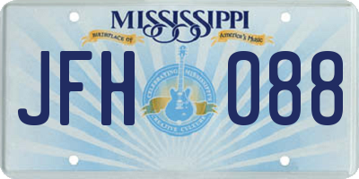 MS license plate JFH088