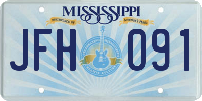 MS license plate JFH091