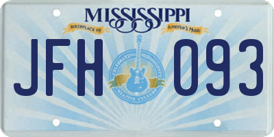 MS license plate JFH093
