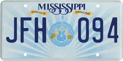 MS license plate JFH094