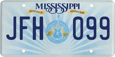 MS license plate JFH099
