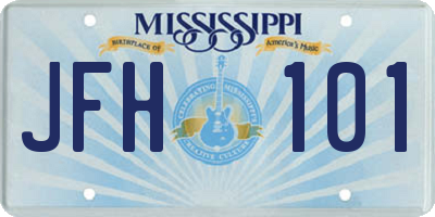 MS license plate JFH101