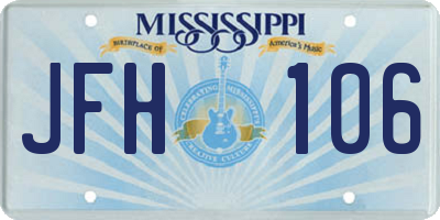 MS license plate JFH106