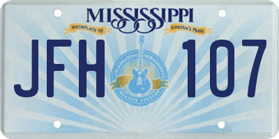 MS license plate JFH107