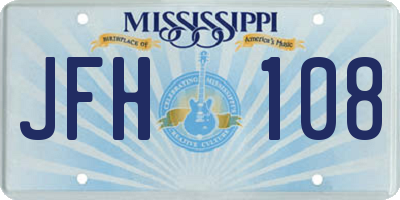 MS license plate JFH108