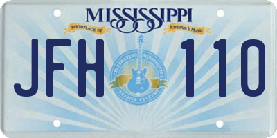 MS license plate JFH110