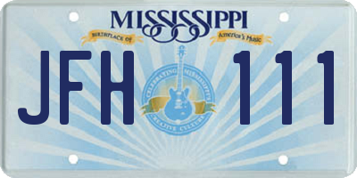 MS license plate JFH111