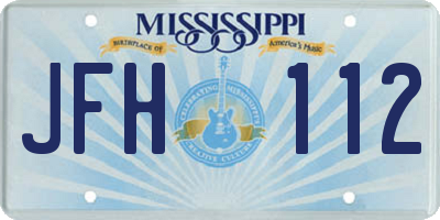 MS license plate JFH112