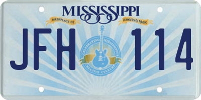 MS license plate JFH114
