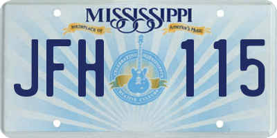 MS license plate JFH115