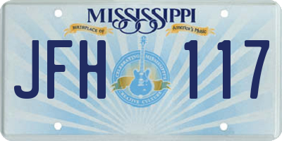 MS license plate JFH117