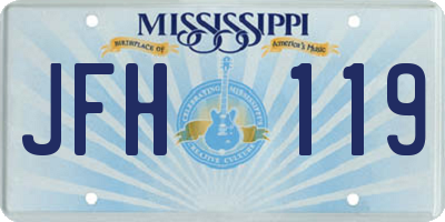 MS license plate JFH119