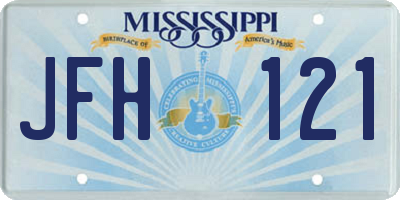 MS license plate JFH121