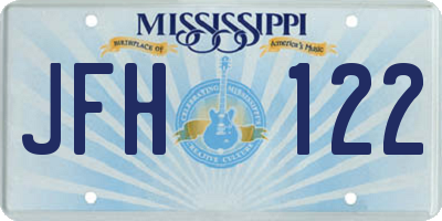 MS license plate JFH122