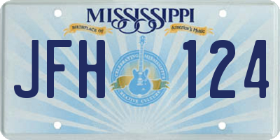 MS license plate JFH124