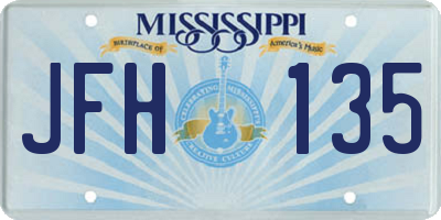 MS license plate JFH135