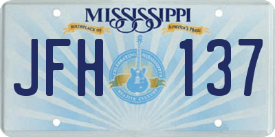 MS license plate JFH137