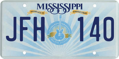 MS license plate JFH140