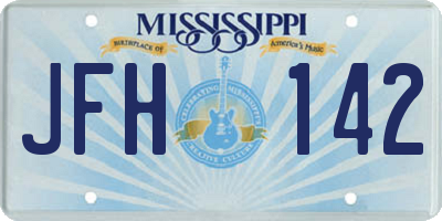 MS license plate JFH142