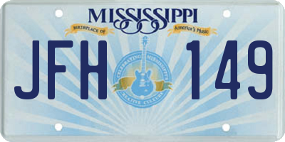 MS license plate JFH149