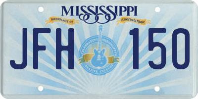 MS license plate JFH150
