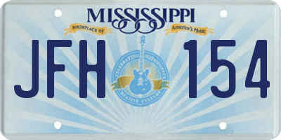 MS license plate JFH154