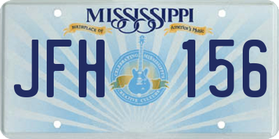 MS license plate JFH156