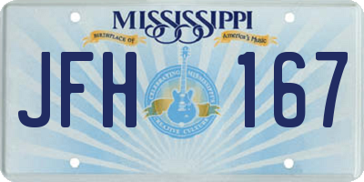 MS license plate JFH167