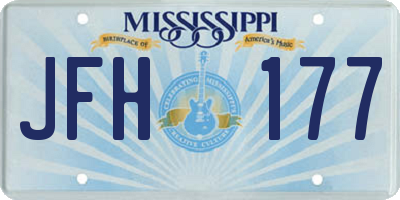 MS license plate JFH177