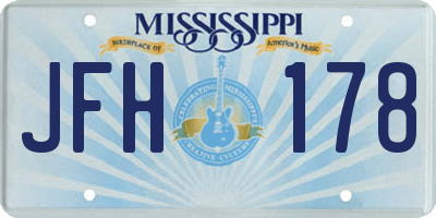MS license plate JFH178
