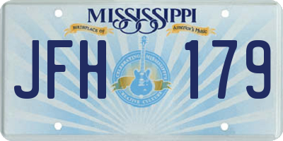 MS license plate JFH179