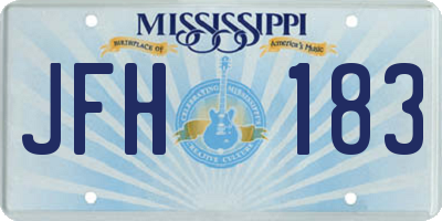 MS license plate JFH183