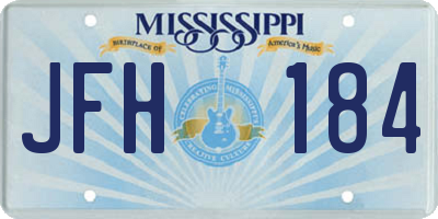 MS license plate JFH184