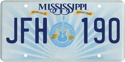 MS license plate JFH190