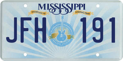 MS license plate JFH191