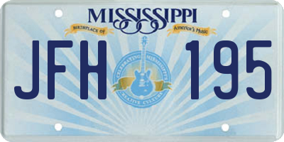 MS license plate JFH195