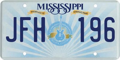 MS license plate JFH196