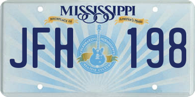 MS license plate JFH198