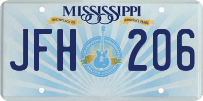 MS license plate JFH206