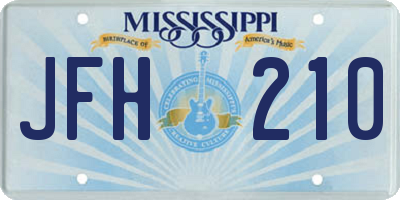 MS license plate JFH210
