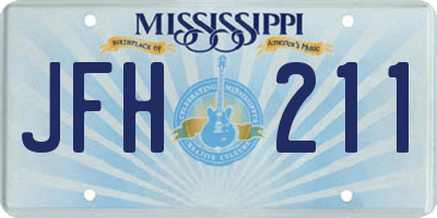 MS license plate JFH211